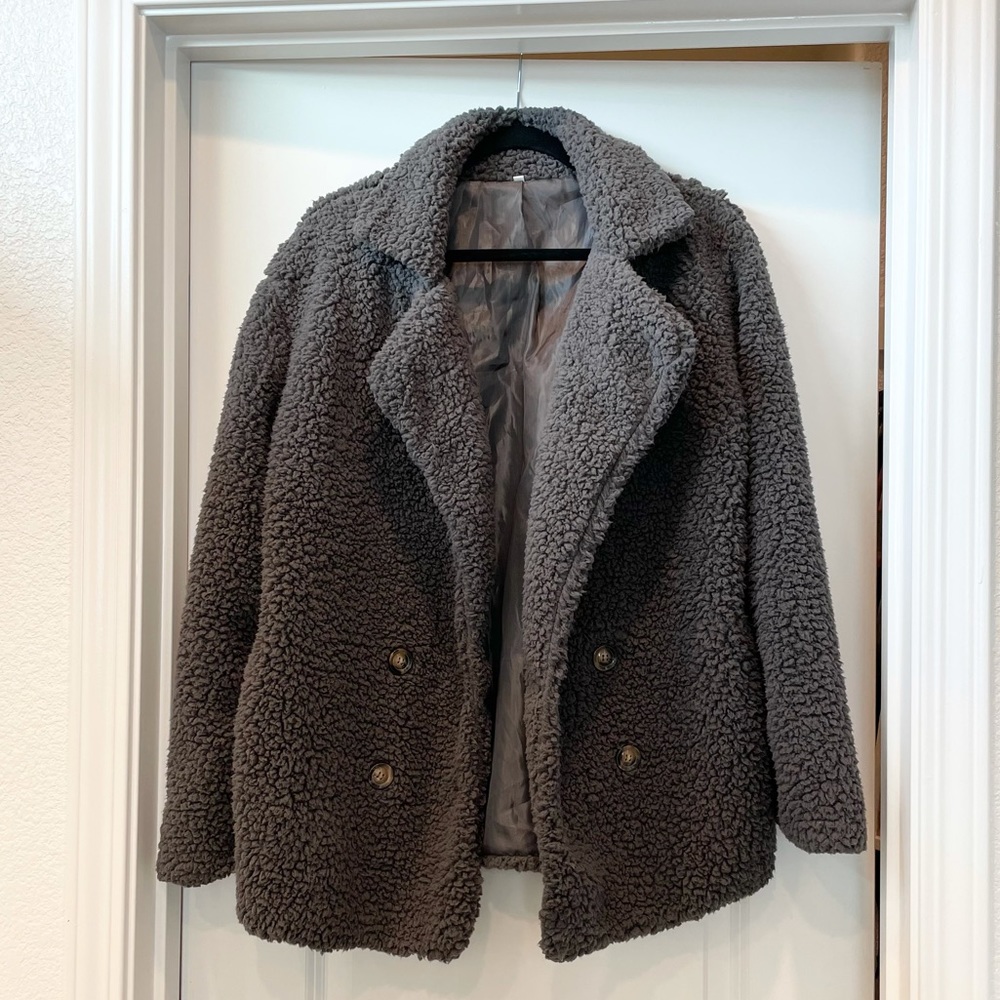 Teddy Jacket Coat Meduim Gray